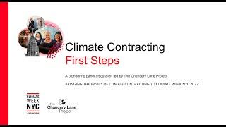 Climate Contracting: First Steps (New York Climate Week)