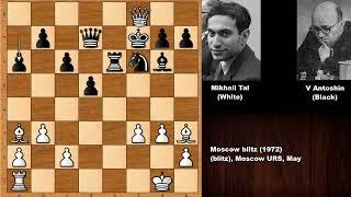 Mikhail Tal vs Vladimir Antoshin - Moscow (1972)