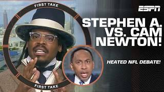 Cam Newton SCOLDS Stephen A.  WATCH WHAT YOU SAY ABOUT LAMAR JACKSON ️ | First Take