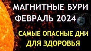 Магнитные бури в ФЕВРАЛЕ 2024. Неблагоприятные дни. Как пережить.