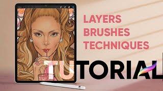 [Procreate] MASSIVE Modern Portrait Tutorial - Layers, Free Brushes & Techniques. EVERYTHING!