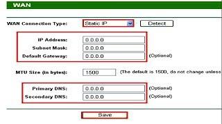 How to configure Router TP Link using Static IP