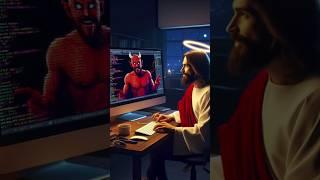 Jesus Hacker! #jesus #shorts #bible #religion #edit #fe #satan #god #devil #hacker #virus #help