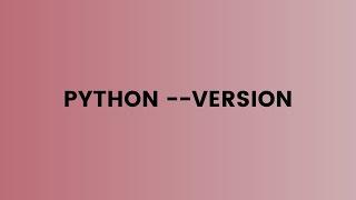 What is your python version?