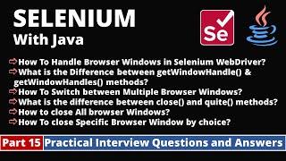 Part15-Selenium with Java Tutorial | Practical Interview Questions and Answers