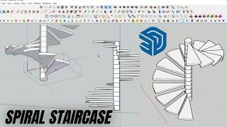 How to make Spiral staircase in sketchup