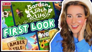 TRYING NEW Cozy Game FREE DEMOS  | Garden Witch Life, Amber Isle, Ova Magica