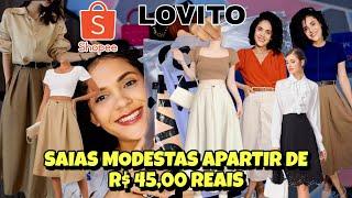 COMOREI AS SAIAS MAIS LINDA DA  LOVITO! SAIA DE ALFAIATARIA/ SHOPEE  Moda Evangélica