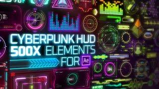 Cyberpunk HUD Elements Templates Pack For After Effects