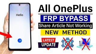 All OnePlus ANDROID 14 : Google/ FRP Bypass (without pc) - Share Article Not Working Solutions