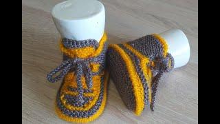 Кроссовочки, которые вам понравятся. .Gestrickte Babyschuhe für Neugeborene