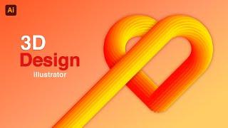 How to Create simple 3D Design | Illustrator Tutorial