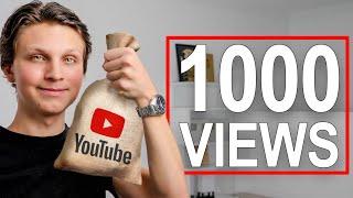 How Much YouTube Pays You For 1,000 Views In 2024