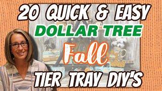 20 QUICK & EASY Dollar Tree FALL/HARVEST TIER TRAY DIY's | ON A BUDGET | SERIES