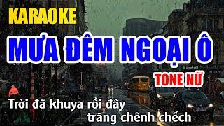 KARAOKE Mưa Đêm Ngoại Ô - Tone Nữ | Thanh Hồng