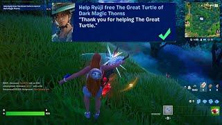 How to EASILY Help Ryuji free The Great Turtle of Dark Magic Thorns in Fortnite locations Quest!