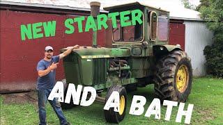 Abandoned John Deere 5010 gets a bath and a working starter!