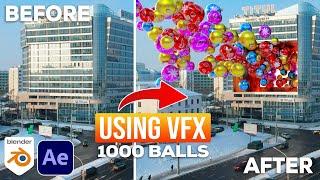 How To Create CGI 1000 Flying Balls VFX In Blender | Blender VFX Tutorial