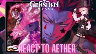 Genshin impact react to Aether as hisoka | killua zoldyck | hunter x hunter | Gacha life 2 |