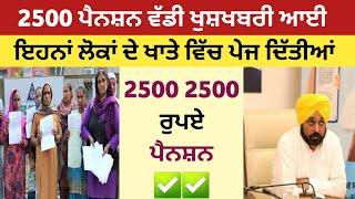 2500 ਰੁਪਏ ਪੈਨਸ਼ਨ ️| 2500 pension | 2500 pension in punjab 2024 | Bhudapa pension punjab 2024| oldage