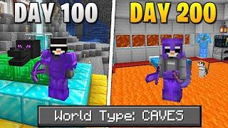 I Survived 200 Days Of Hardcore Minecraft, In A Cave Only World