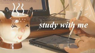  STUDY WITH ME in real time (soft piano bgm) 