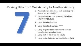 7 Different methods of passing information between activities in Android