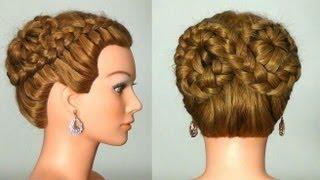 Прическа с плетением на длинные волосы. Hairstyle for every day