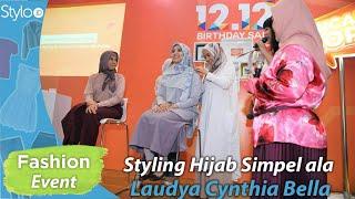 Gaya Styling Hijab Simpel ala Laudya Cynthia Bella di Acara Bincang Shopee Indpnesia | Tutorial