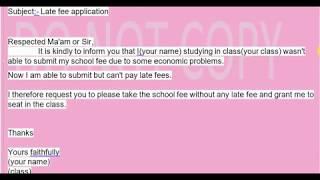 Application to principal for late fee submission