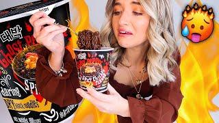 SPICY NOODLE CHALLENGE! *daebak ghost pepper noodles* NO MILK!!