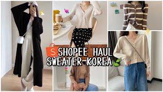 SHOPEE HAUL OUTER & SWEATER KOREA MURAH BERKUALITAS | OOTD WINTER FRIENDLY WAJIB PUNYA!!