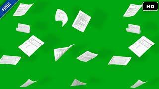 Falling Paper green screen animation effects HD footages || chroma key paper fall || Requested