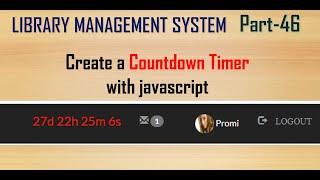 How to add a Countdown Timer to website using javascript and PHP | Library Management System:Part 46