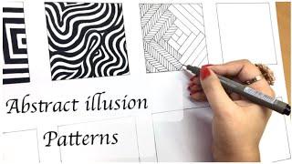 Some easy optical illusion/ abstract/zentangle Patterns in a more creative way! Part-9