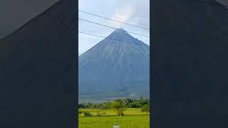 View of majestic Mayon Volcano from the back of a jeepney...Albay, Philippines