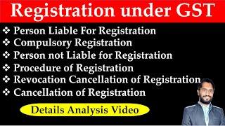 Registration under GST|Cancellation of GST Registration|Revocation Cancellation of Registration