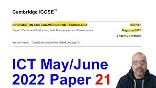 2022 June Paper 21, Cambridge 0417 ICT [IGCSE]