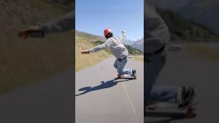 Sliding down the French Alps #skateboarding #skate #crazy #speed #short