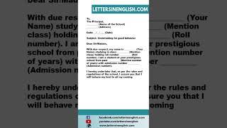 Undertaking Letter for Good Behavior - Good Behavior Undertaking Letter Sample