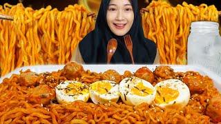 BUKA PUASA MAKAN SAMYANG 2 BUNGKUS  PAKE TELOR & BAKSO 