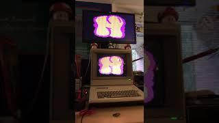 Apple IIe and VidHD (HDMI board) running a double low-res gfx demo