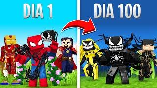 SOBREVIVI 100 DIAS no MUNDO DE HEROIS vs VILÕES no MINECRAFT!!