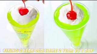 2 Year Old Slime VS 1 Day Old Slime! **Fixing 2 Year Old Slime!** How did they change?!