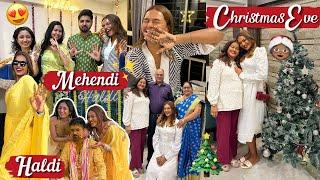 Ladkewale ki Haldi, Mehendi & Christmas Eve Vlog! Too Wholesome  #HustleWSar