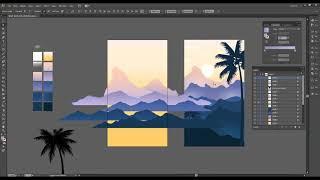 Mobile Wallpaper - Vector Landscape Design - Adobe Illustrator