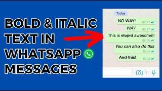 How to write italic & bold in WhatsApp |Bold & Italic text