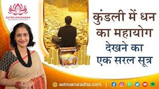 कुंडली में धन का महायोग देखने का एक सरल सूत्र | Dhan yoga | Wealth yoga |