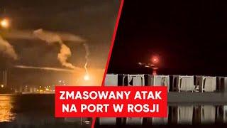 Nocny atak na port w Rosji. Kule ognia w pobliżu Krymu