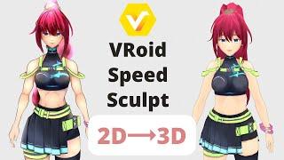 【Vroid Studio】Speed paint Rino| 2D Vtuber to 3D | #vtuber 【Moe Bun】#speedsculpt  #Vroid Studio